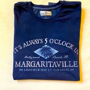 Margaritaville T-shirt “it’s always 5 o’clock” navy. Ladies Large.